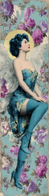 Free angel bookmark featuring rococo angel